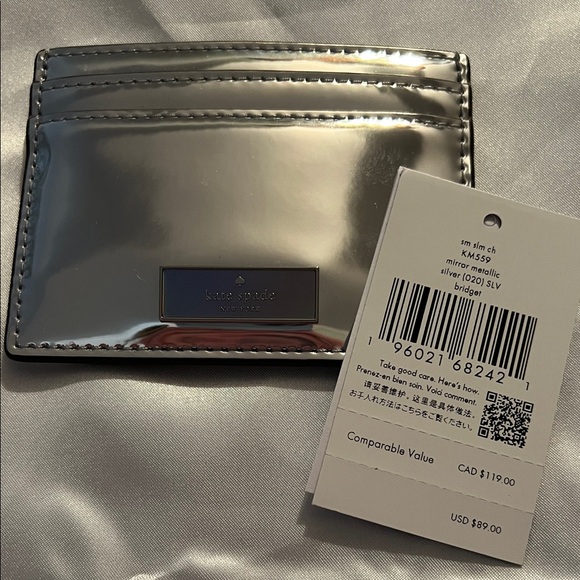 Kate spade Silver Card Holder with tags - Picture 6 of 9